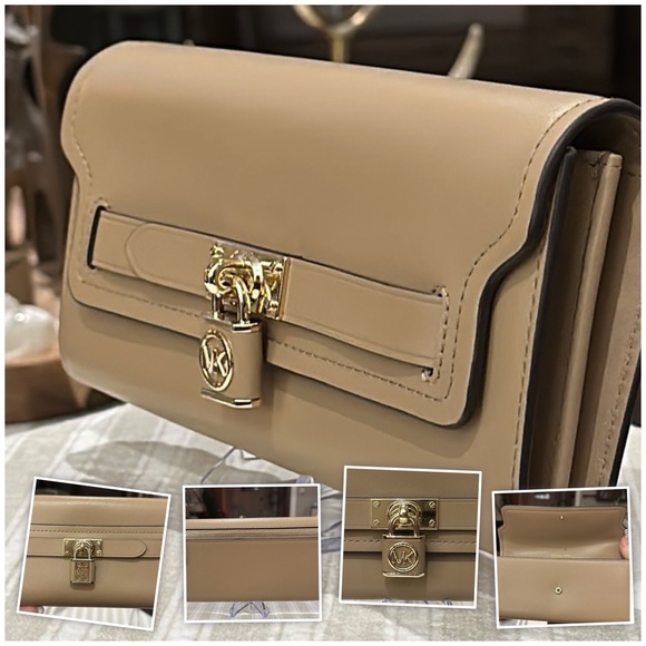 Authentic Michael Kors Hamilton Legacy Large Leather Wallet, in Camel. GORGEOUS - Picture 4 of 16